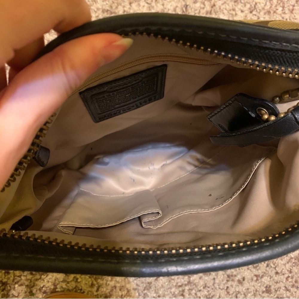 Coach Tan and Black Signature Shoulder Bag - Picture 2 of 2